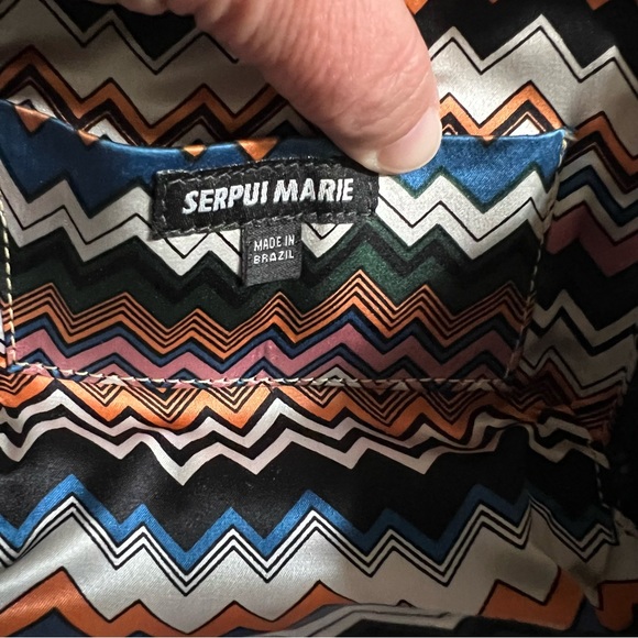 Serpui Maria Clutch with Large Leather Flower 6 x 5 x 2 Black and Cream - Picture 14 of 16